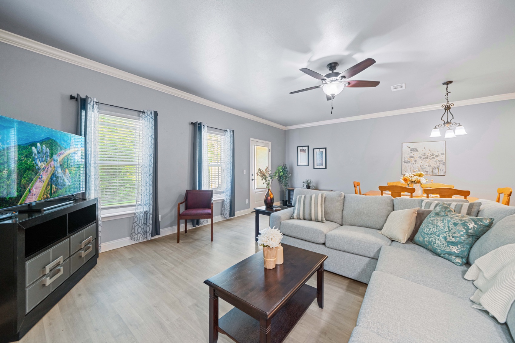 Sound Haven Townhome — open living and dining